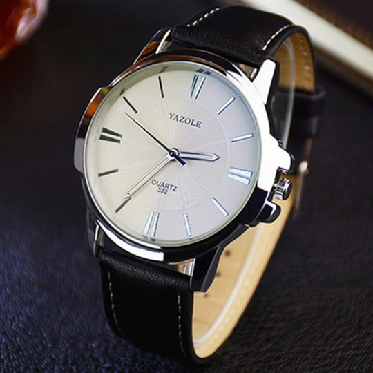 Andrew™ -Luxurious Blue Glass Leather Watch