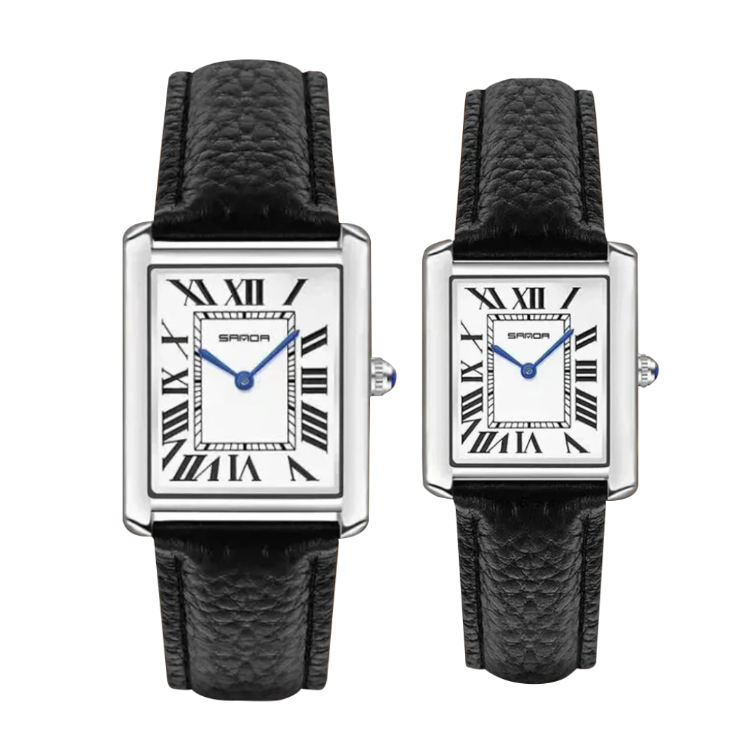 Matthew | Rectangular Men’s Watch with Silver-Tone Case