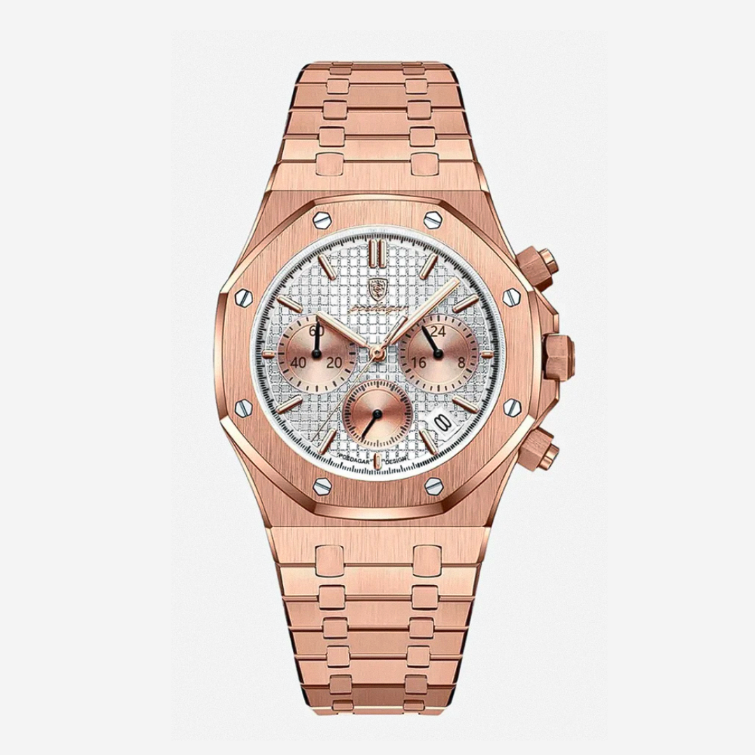 Damian | Iconic Steel Frame Bold Chronograph Design Watch