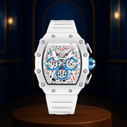 Cairo | Color-Popped Skeleton Dial Futuristic Watch
