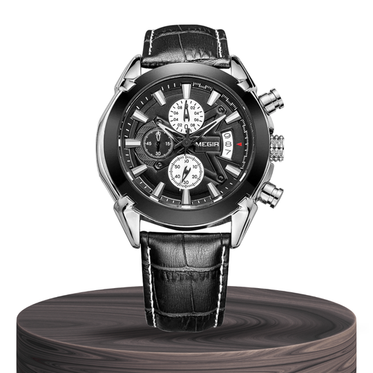 Jaxon | Sophisticated Leather Finish Bold Chronograph Watch