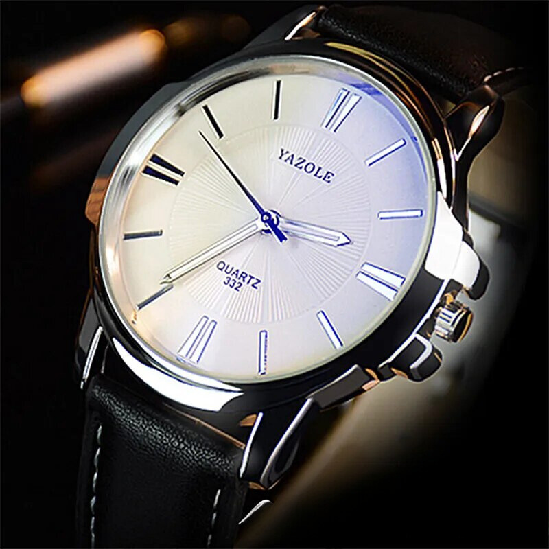 Andrew™ -Luxurious Blue Glass Leather Watch