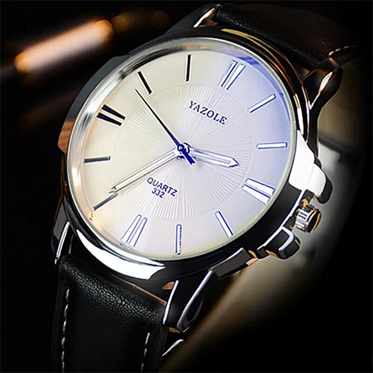 Andrew™ -Luxurious Blue Glass Leather Watch