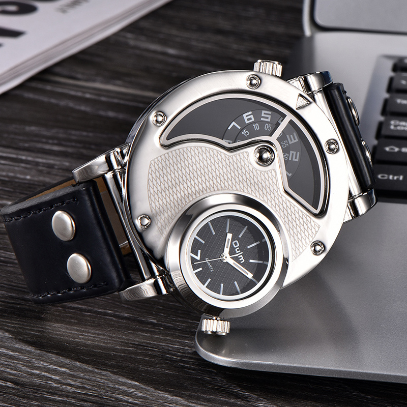 Multi-Time Zone Leather Strap Watch™
