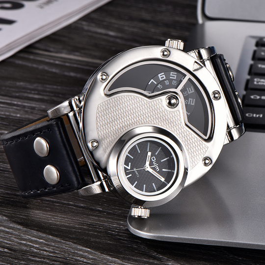 Multi-Time Zone Leather Strap Watch™