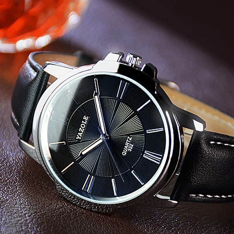 Andrew™ -Luxurious Blue Glass Leather Watch