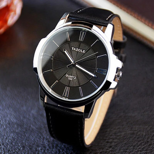 Andrew™ -Luxurious Blue Glass Leather Watch