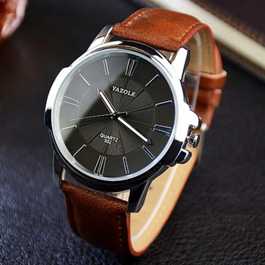 Andrew™ -Luxurious Blue Glass Leather Watch