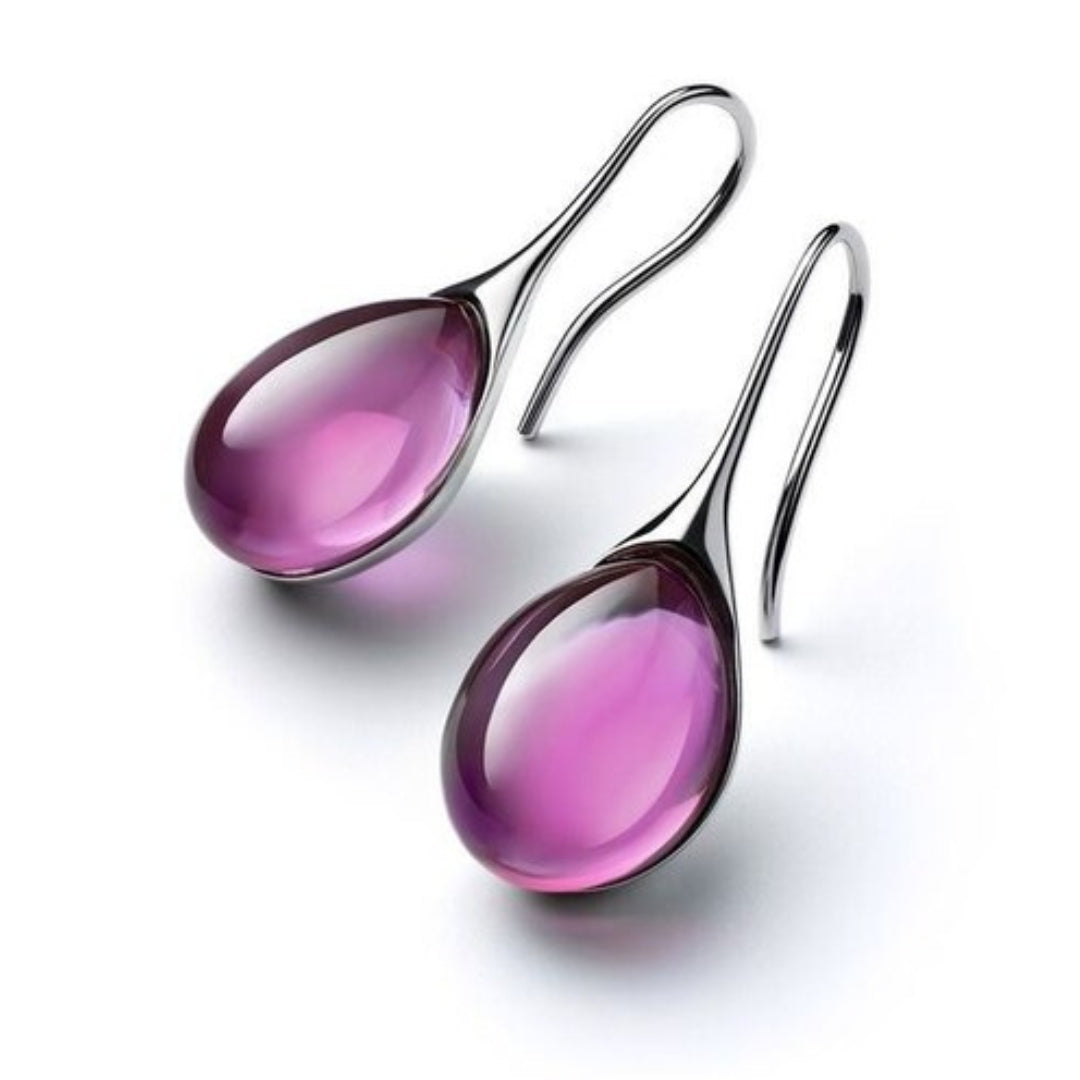 Krystal drop earrings in gold and silver