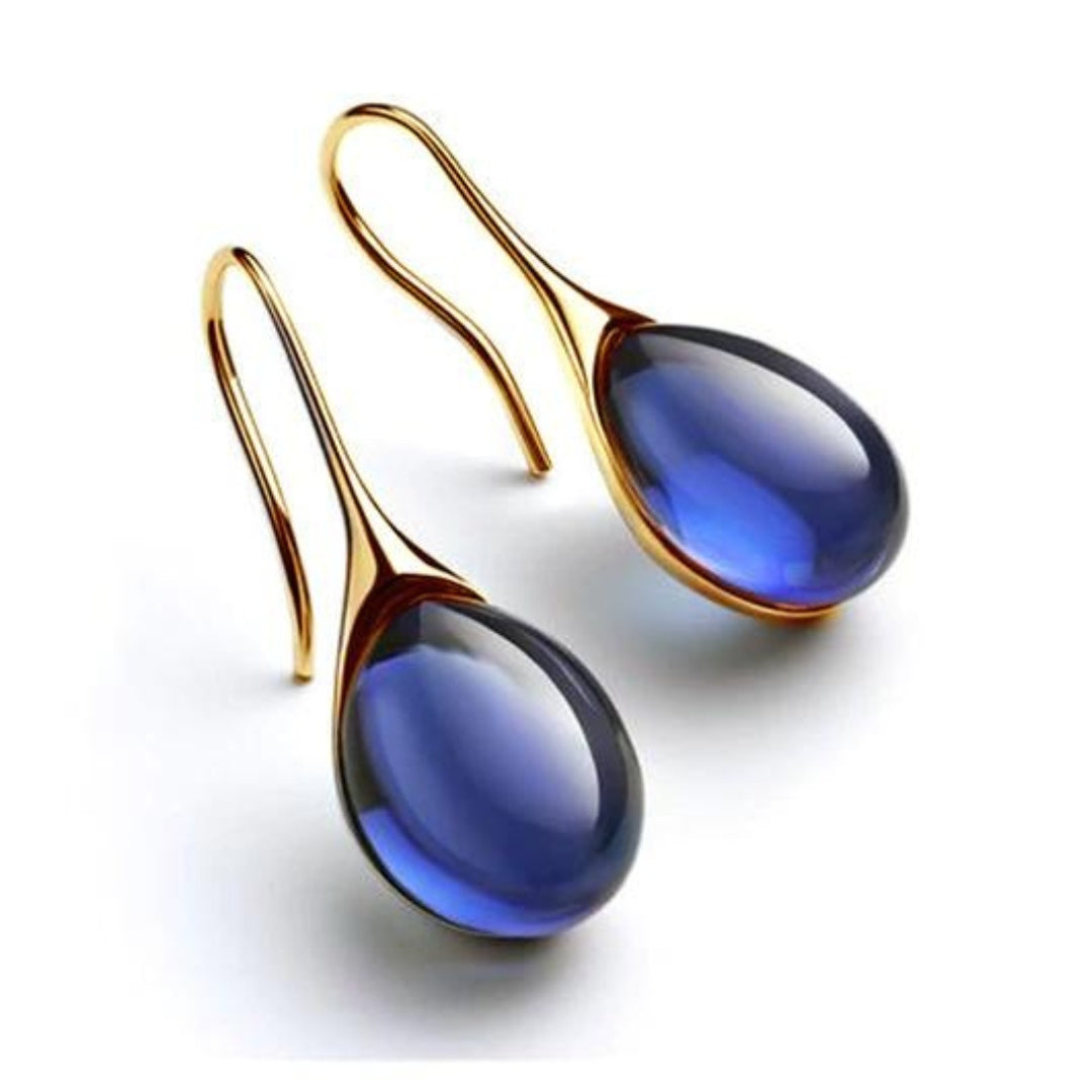 Krystal drop earrings in gold and silver