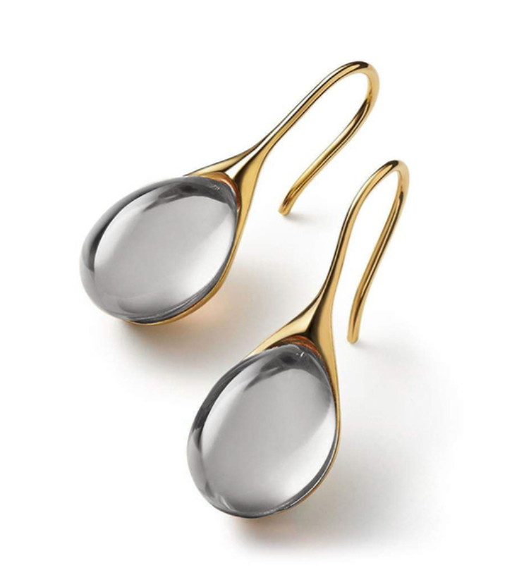 Krystal drop earrings in gold and silver