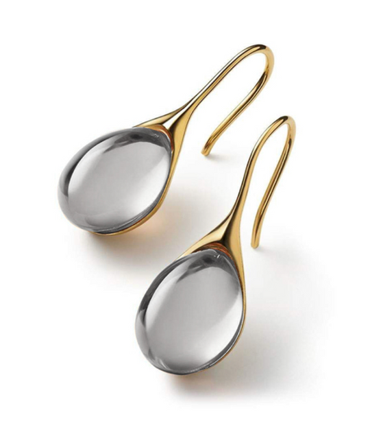 Krystal drop earrings in gold and silver