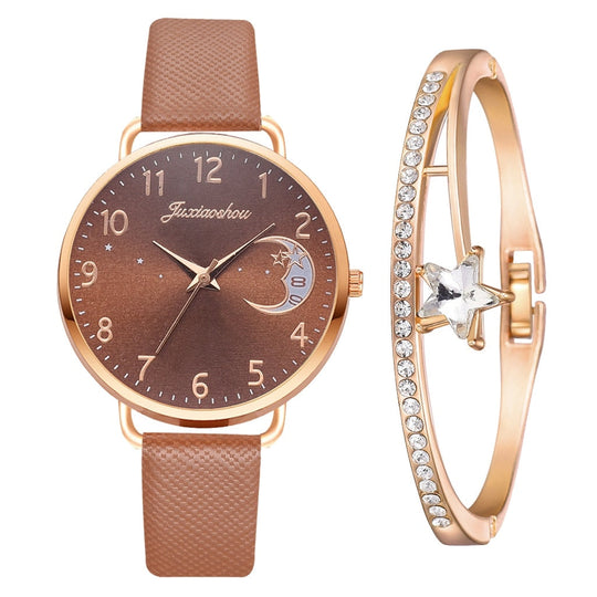 Liam - Set with Watch and Bracelets with Moon Phase Dial