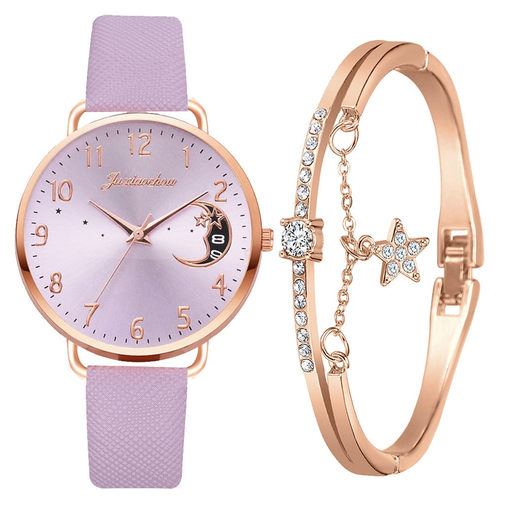 Liam - Set with Watch and Bracelets with Moon Phase Dial