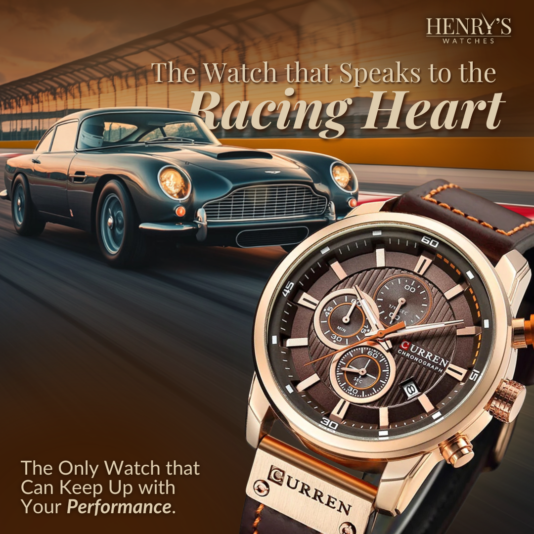 Ron™- Elegant Quartz Watch with Leather Strap
