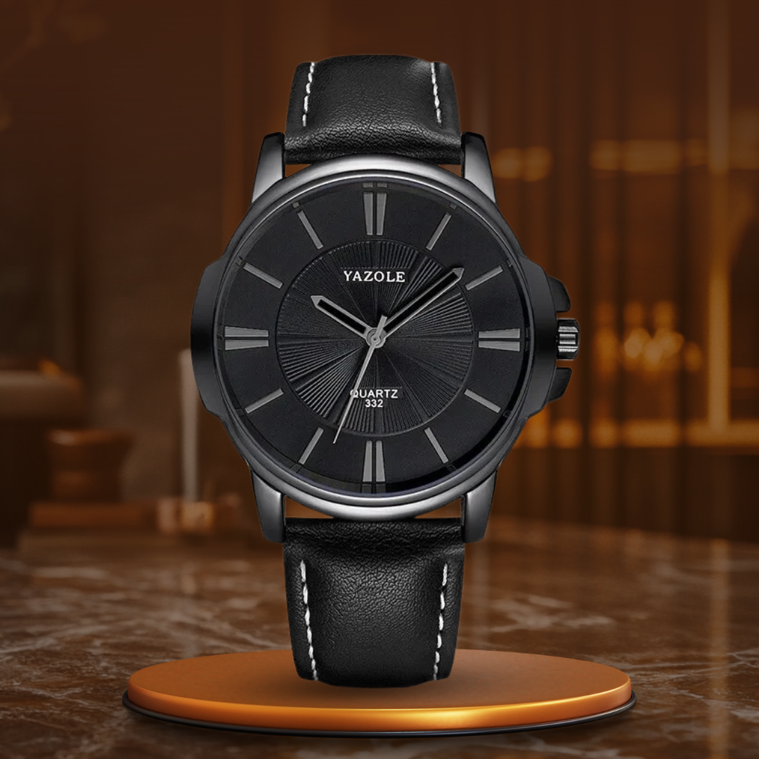 Andrew™ -Luxurious Blue Glass Leather Watch