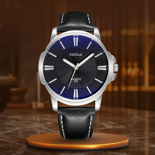 Andrew™ -Luxurious Blue Glass Leather Watch