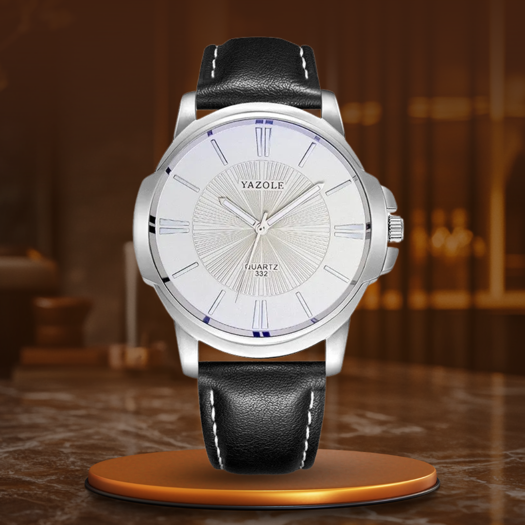 Andrew™ -Luxurious Blue Glass Leather Watch