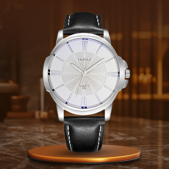 Andrew™ -Luxurious Blue Glass Leather Watch
