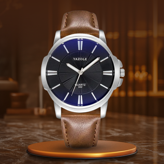 Andrew™ -Luxurious Blue Glass Leather Watch