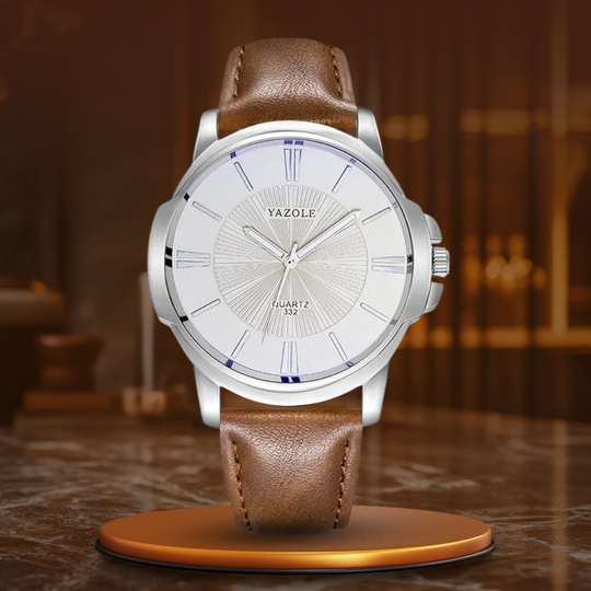 Andrew™ -Luxurious Blue Glass Leather Watch