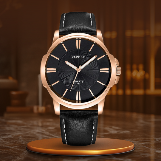 Andrew™ -Luxurious Blue Glass Leather Watch
