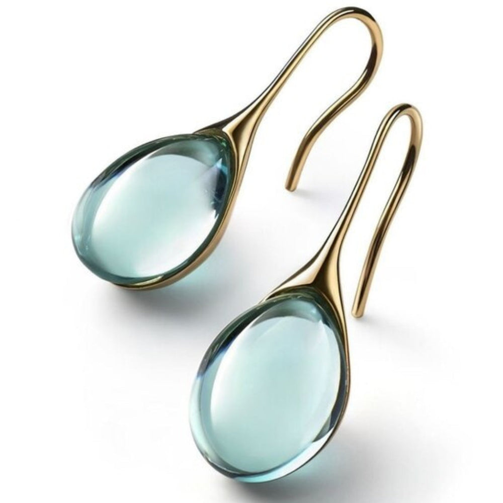 Krystal drop earrings in gold and silver