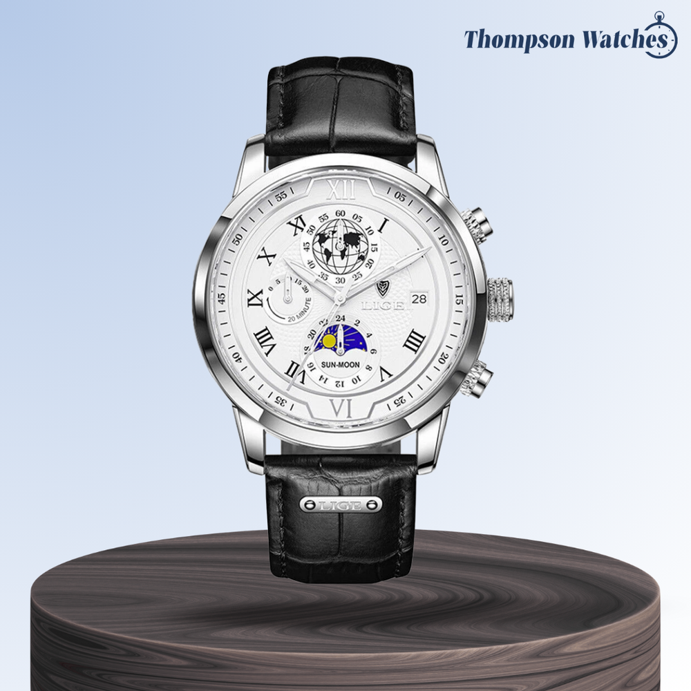 Liam | Celestial World-Time Leather Watch