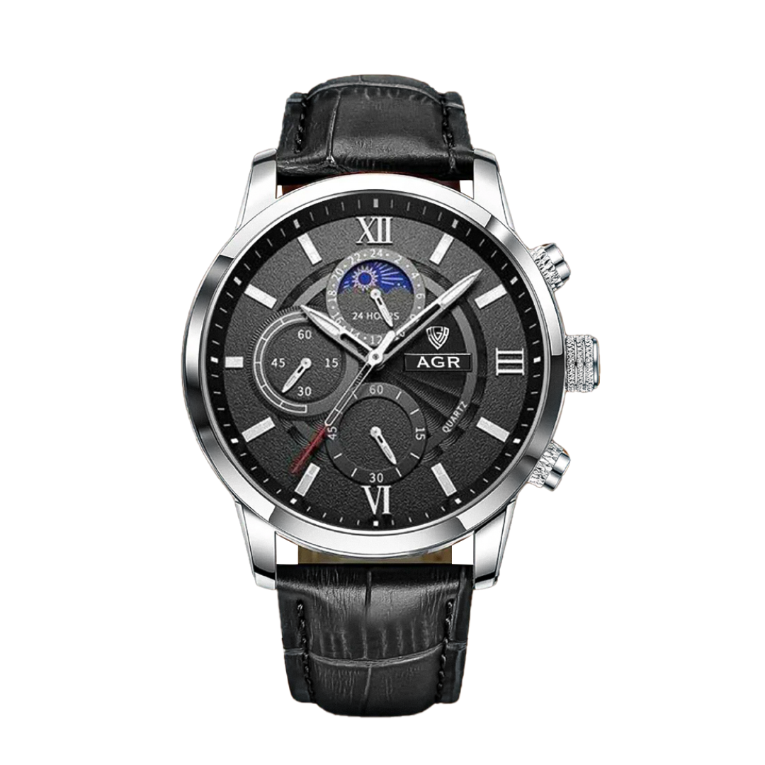 Ruben | Modern Moon Phase Leather Watch