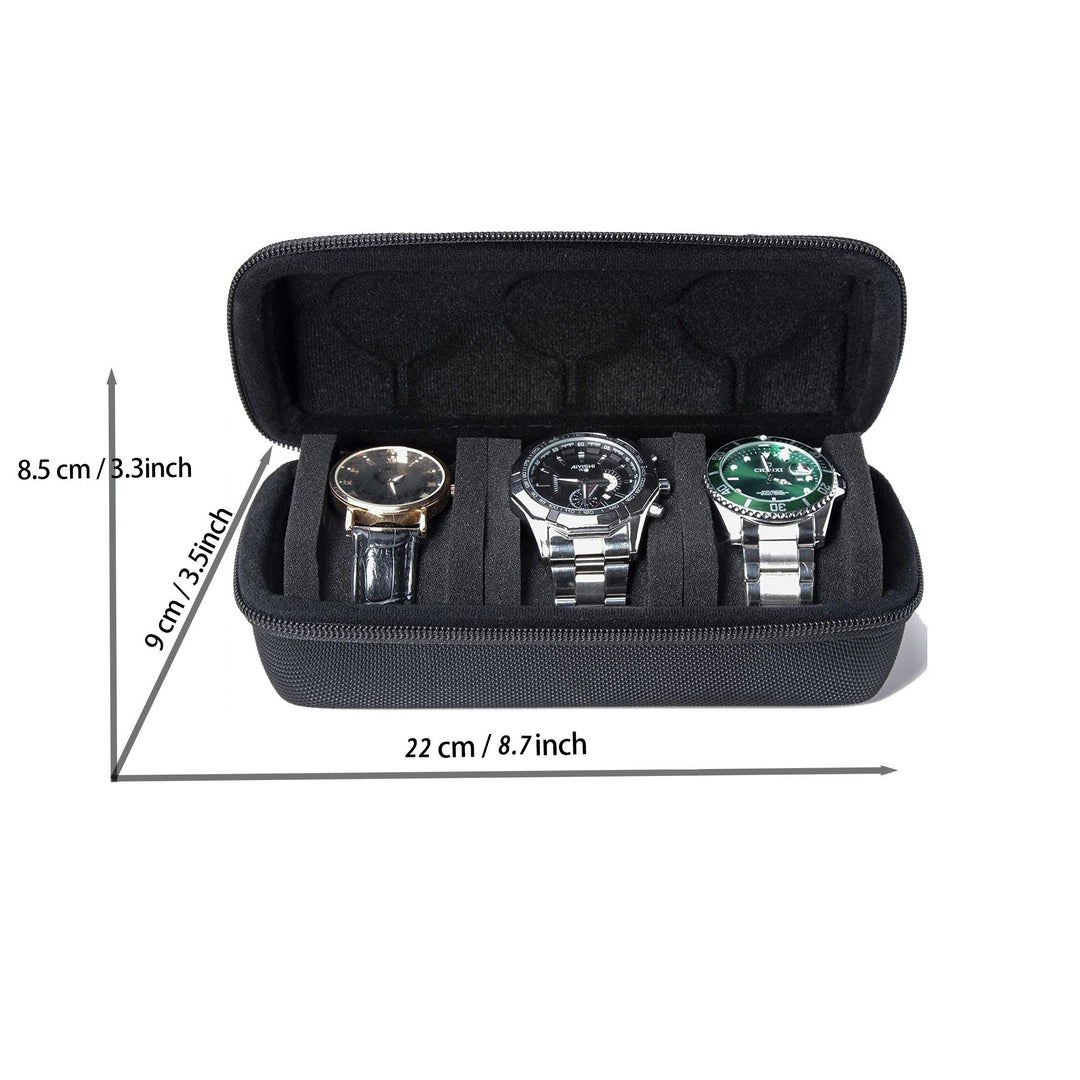 Rovan – 3-Slot Watch Organizer for Travel with Anti-Movement Watch Cushion