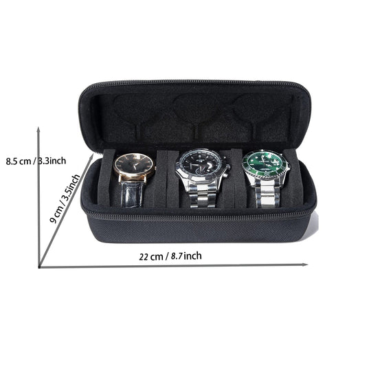 Rovan – 3-Slot Watch Organizer for Travel with Anti-Movement Watch Cushion
